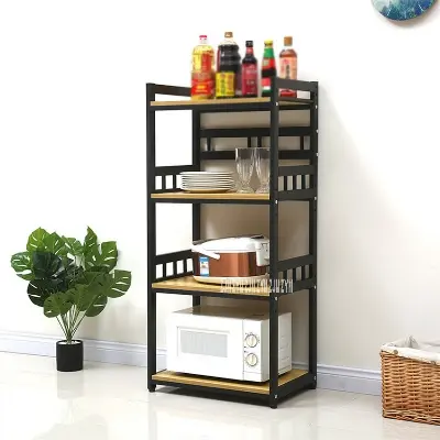 Picture of Ayaan Kitchen Rack Over Microwave Oven Multi Layer Kitchen Rack Pot Rack Rack Storage Shelf Oven Rack Kitchen Storage Shelf   - Black