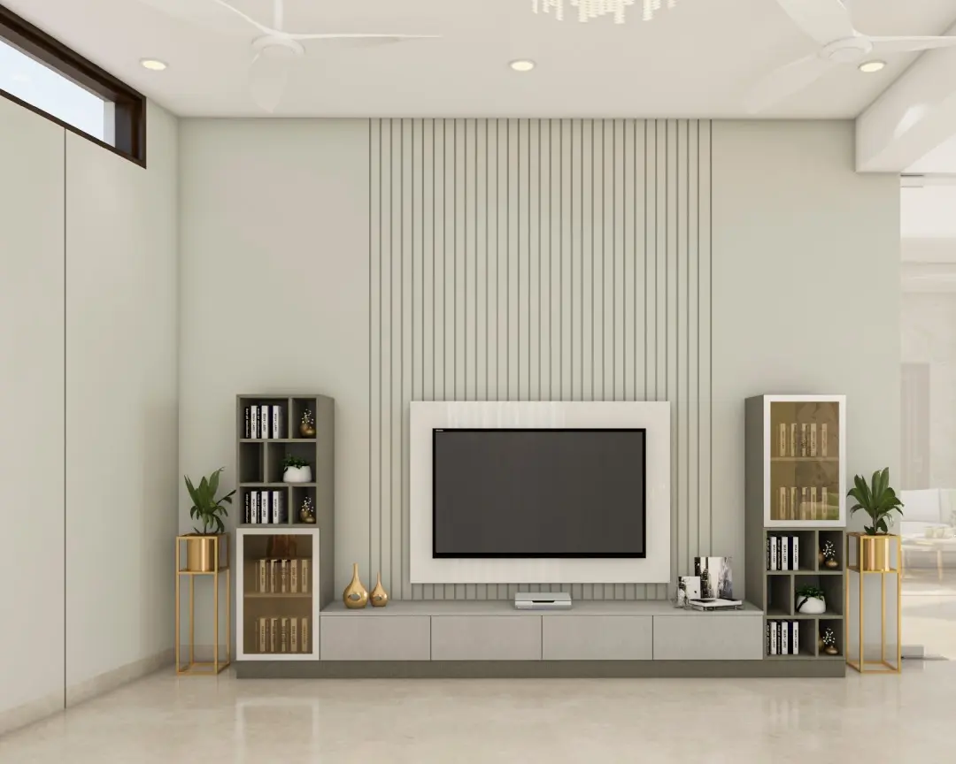 Picture of MACWUD Carlo Engineered Board TV Entertainment Unit Set Top Box Stand | TV Cabinet for Living Room with Wall Shelf Display Rack, Wall Mounted TV Unit - Ideal for Upto Size 55