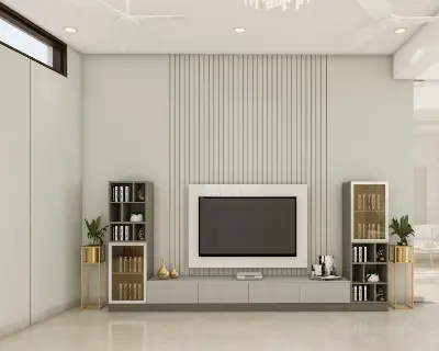 Picture of MACWUD Carlo Engineered Board TV Entertainment Unit Set Top Box Stand | TV Cabinet for Living Room with Wall Shelf Display Rack, Wall Mounted TV Unit - Ideal for Upto Size 55