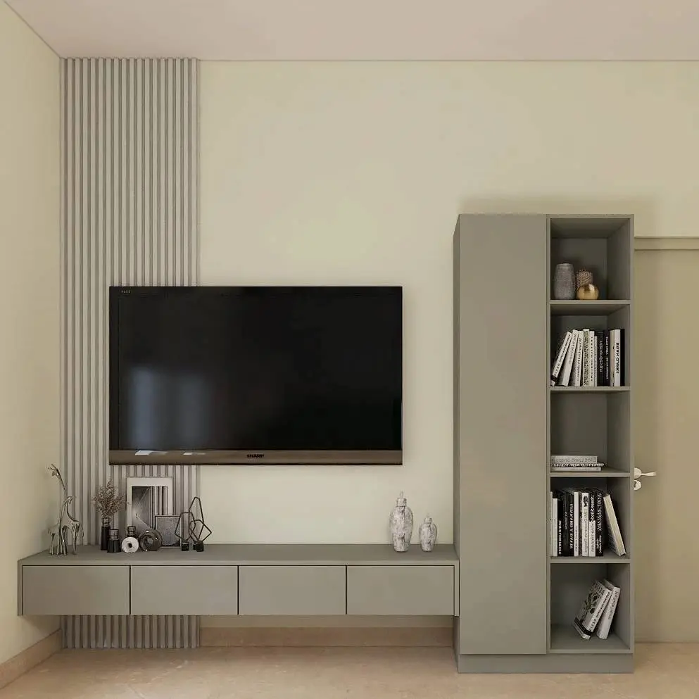 Picture of MACWUD Carlo Engineered Board TV Entertainment Unit Set Top Box Stand | TV Cabinet for Living Room with Wall Shelf Display Rack, Wall Mounted TV Unit - Ideal for Upto Size 55
