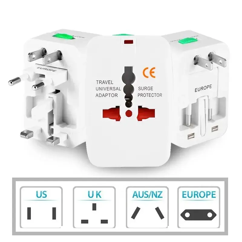 Picture of Universal USB Multi Plug Travel Adapter International Converter Power Socket UK/US/AU/EU/CA All in 1 Travel Adapter