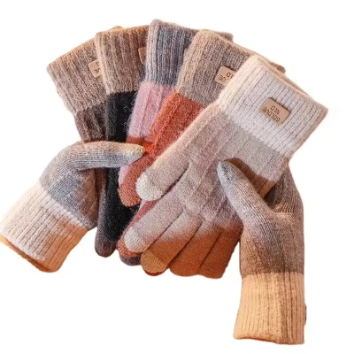 Picture of Winter Warm Touch Screen Half Fingerless Knitted Acrylic Gloves For Men And Women