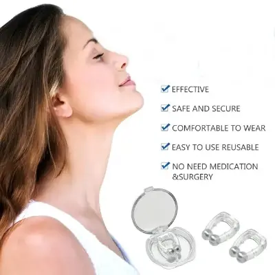 Picture of Anti Snoring Breathe Easy Sleep Nose Clip Snore Stopper Aid Nasal Dilators Device Magnetic Congestion Aid No Strips Cones