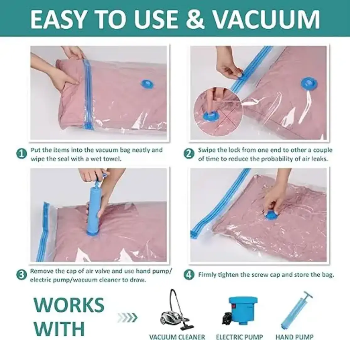 Picture of Vacuum Storage Bags with Hand Pump - Space Saver Solution for Home Organization  17-piece set/ 13-piece set/12-piece set/11-piece set