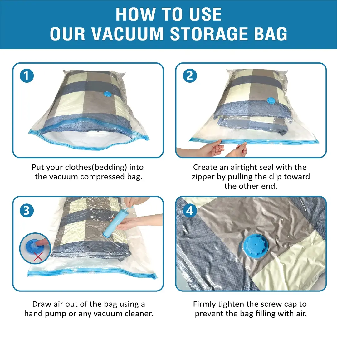 Picture of Vacuum Storage Bags with Hand Pump - Space Saver Solution for Home Organization  17-piece set/ 13-piece set/12-piece set/11-piece set