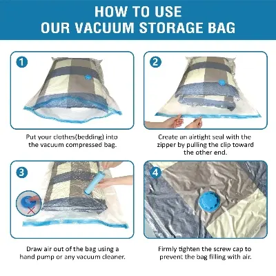 Picture of Vacuum Storage Bags with Hand Pump - Space Saver Solution for Home Organization  17-piece set/ 13-piece set/12-piece set/11-piece set