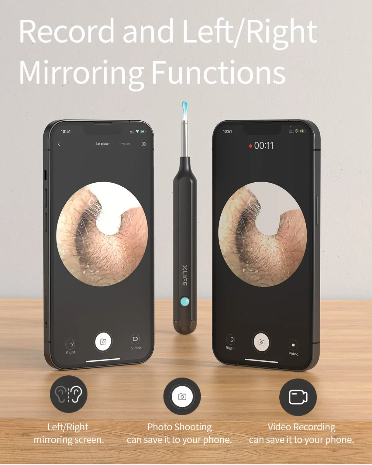 Picture of Ear Cleaner with Camera Set HD Ear Sticks Otoscope USB C Charging Endoscope Wax Removal Tool Earpick Ear Cleaning Set NK3 Pro