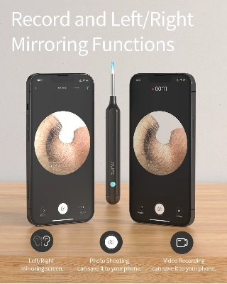 Picture of Ear Cleaner with Camera Set HD Ear Sticks Otoscope USB C Charging Endoscope Wax Removal Tool Earpick Ear Cleaning Set NK3 Pro
