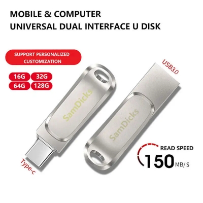Picture of SanDisk Ultra Dual Drive Luxe 256GB USB 3.1 OTG SDDDC4 USB Flash Stick New Stock Metal Material USB Type-C