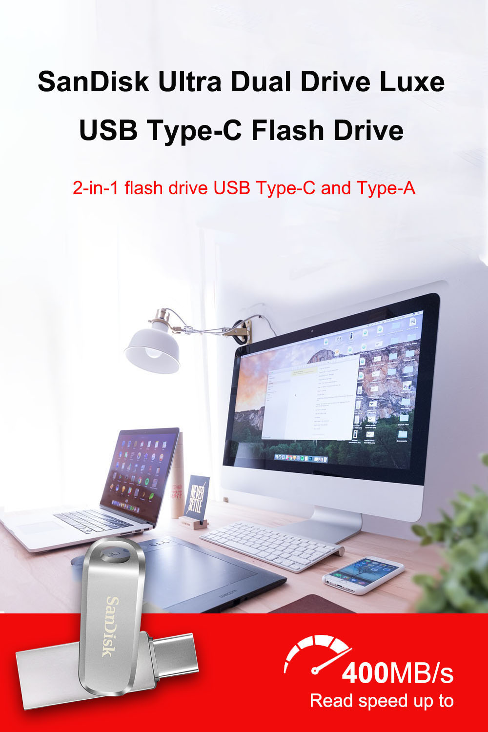 Picture of SanDisk Ultra Dual Drive Luxe 256GB USB 3.1 OTG SDDDC4 USB Flash Stick New Stock Metal Material USB Type-C