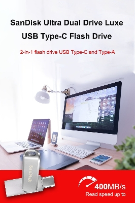 Picture of SanDisk Ultra Dual Drive Luxe 256GB USB 3.1 OTG SDDDC4 USB Flash Stick New Stock Metal Material USB Type-C