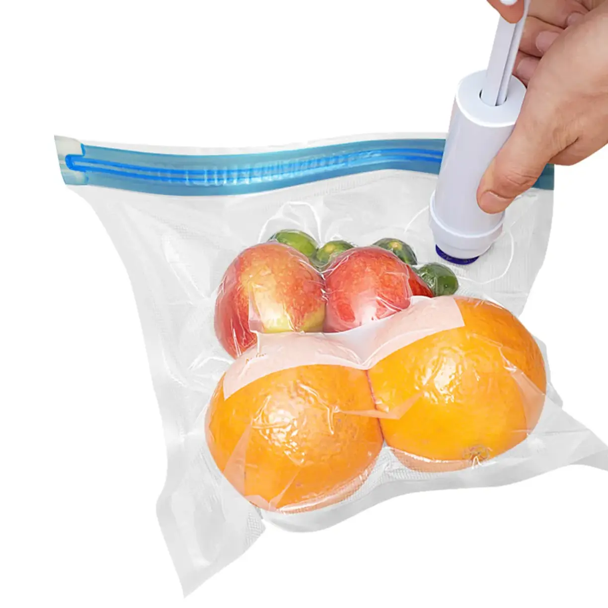 Picture of Vacuum Storage Bags with Compression Seal Zipper Refrigerator Keep Fresh Food Bags Home Kitchen Organizer Bag