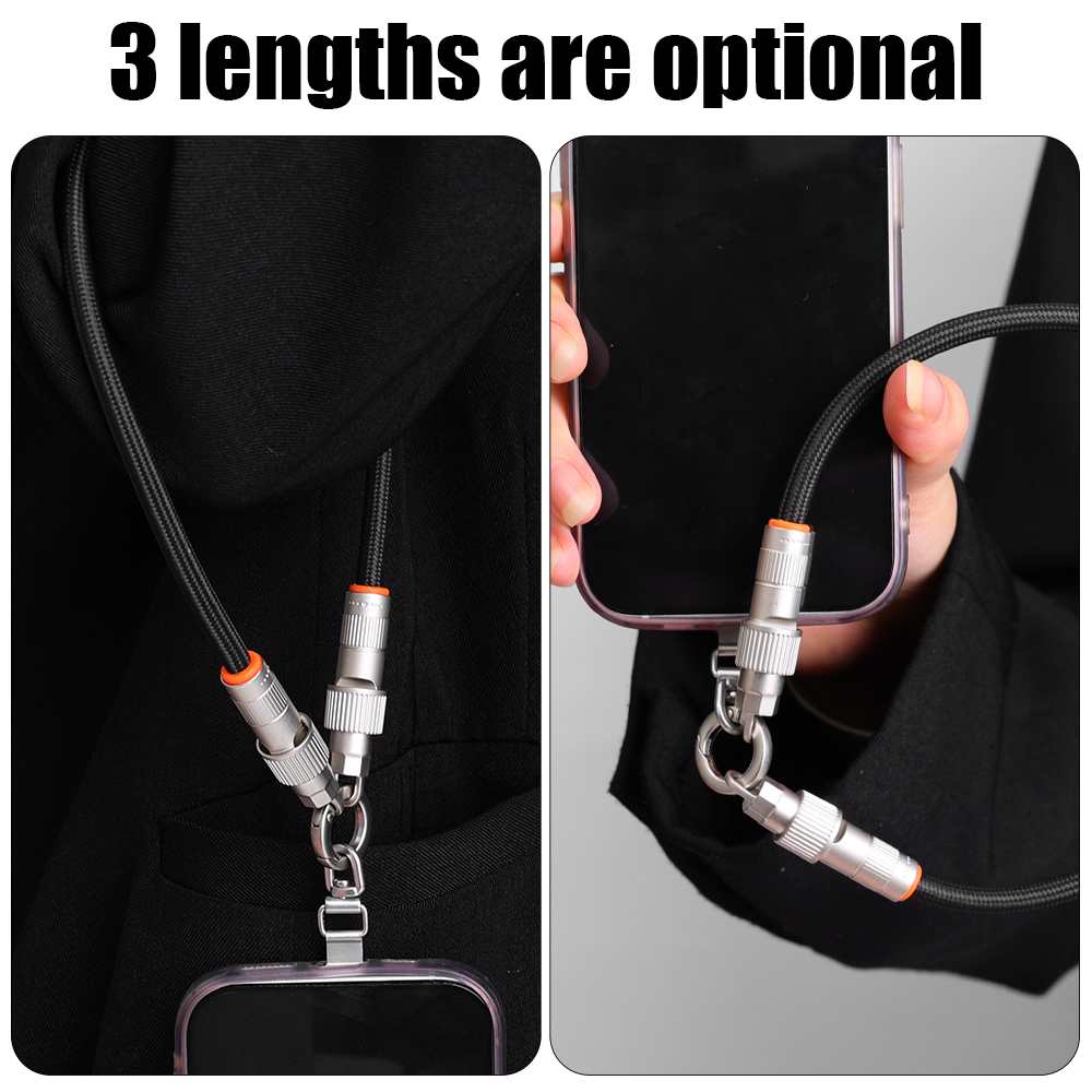 Picture of 66W Quick Charging USB-C To Type C Data Cable Portable Cellphone Lanyard Straps with Tether Tabs for IPhone Samsung Xiaomi