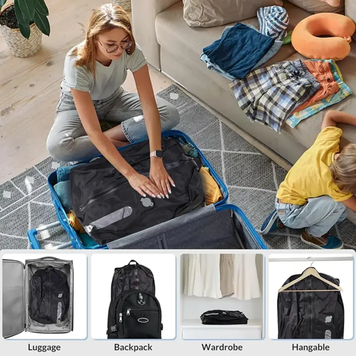 Picture of Travel essentials Vacuum Storage bags,suitcases Clothes organizer packaging bags practical accessories compression packing cubes
