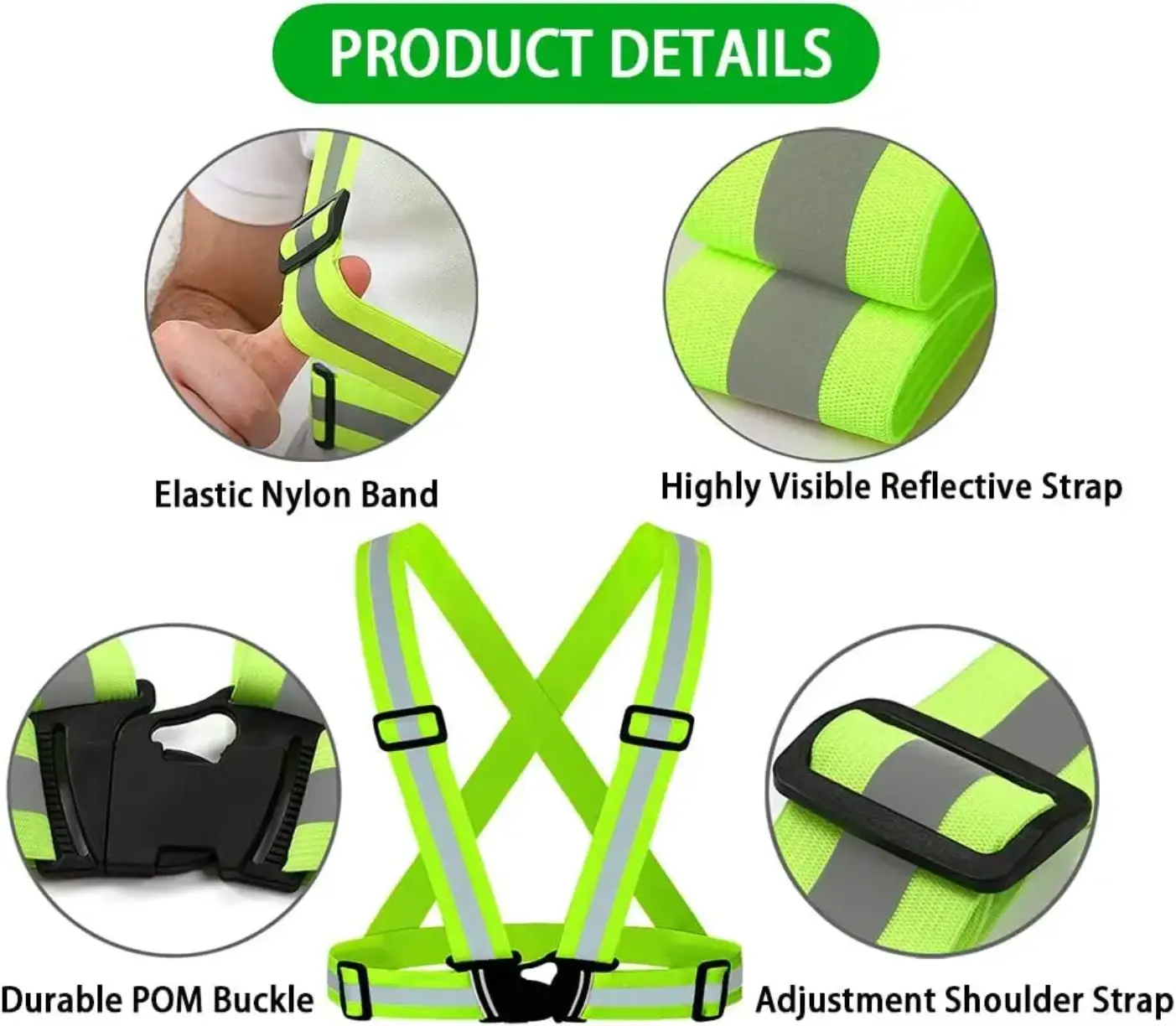 Picture of Mesh Stretch Reflective Belt Reflective Strap Belt Safety Vest Reflection Safety Belt