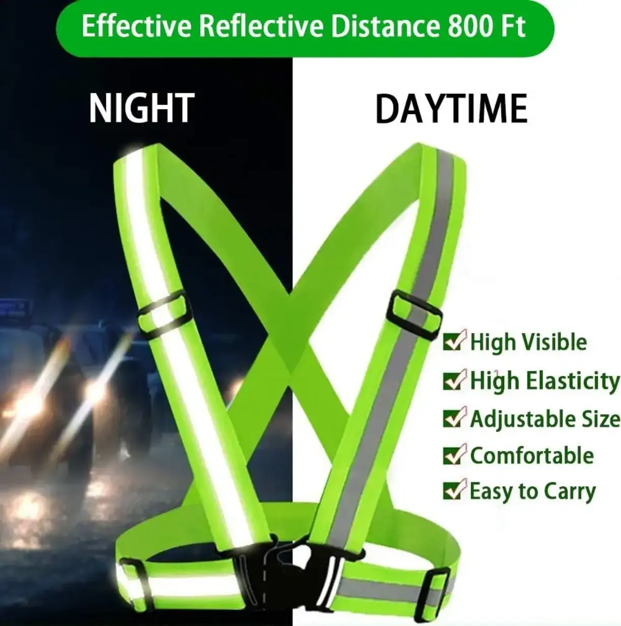 Picture of Mesh Stretch Reflective Belt Reflective Strap Belt Safety Vest Reflection Safety Belt
