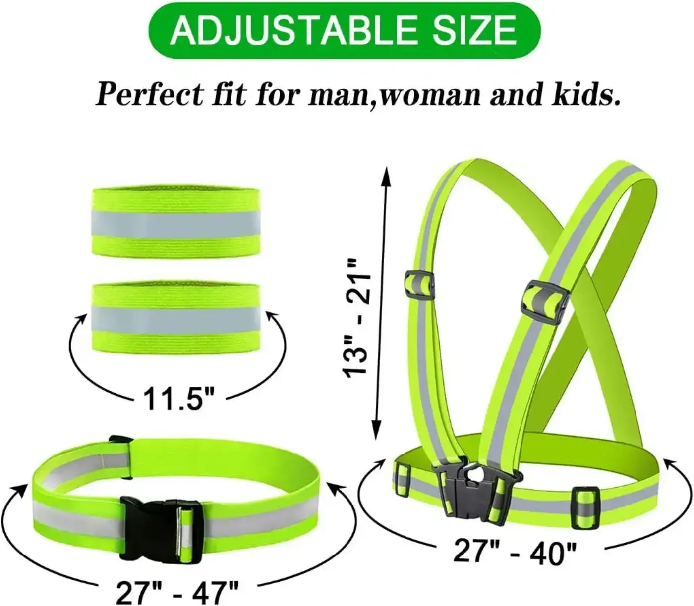 Picture of Mesh Stretch Reflective Belt Reflective Strap Belt Safety Vest Reflection Safety Belt