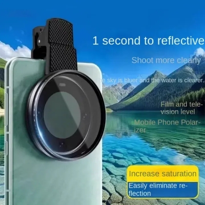 Picture of CPL polarizer eliminates reflection 52mm mobile phone camera photography polarizing lens filter with clip