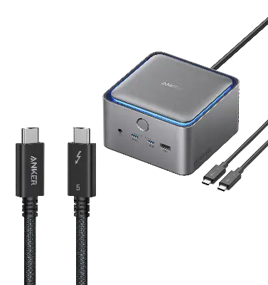 Picture of Anker Nano Charger 35W, Built-In Retractable USB-C Cable (Black)