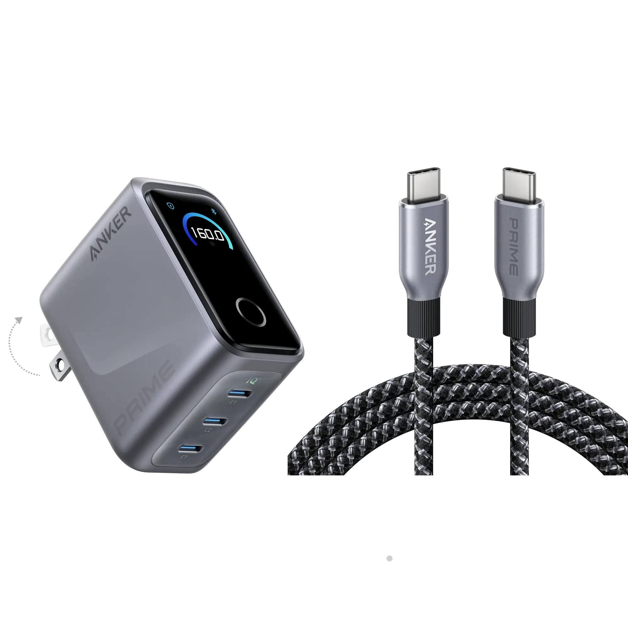 Picture of Anker Nano Charger 35W, Built-In Retractable USB-C Cable (Black)