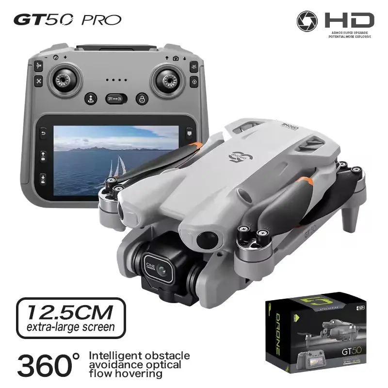 Picture of FLH NEW FPV GT50 4.3-inch screen RC Remot 720 HD Camera High Quality optical flow obstacle avoidance 4.3-inch screen control brushless dual WIFI  professional dronescámara