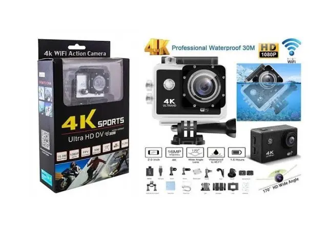 Picture of 4K Ultra 30M Waterproof Sports Action Camera Kit with Built In Wifi & Remote Control