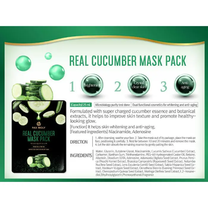Picture of Pax Moly Real Cucumber Mask Pack 25ml