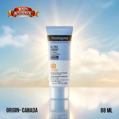Picture of Neutrogena Ultra Sheer Dry-Touch Sunscreen SPF 60 88ml – Lightweight Non-Greasy Sun Protection (CA) - White