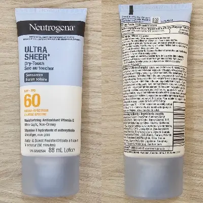 Picture of Neutrogena Ultra Sheer Dry-Touch Sunscreen SPF 60 88ml – Lightweight Non-Greasy Sun Protection (CA) - White