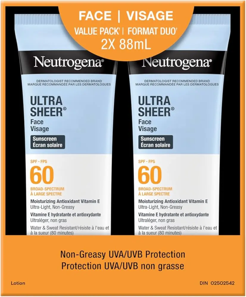 Picture of Neutrogena Ultra Sheer Dry-Touch Sunscreen SPF 60 88ml – Lightweight Non-Greasy Sun Protection (CA) - White