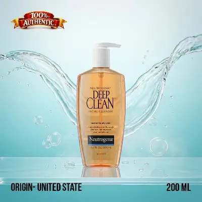 Picture of Neutrogena Deep Clean Oil-Free Cream Cleanser 200ml – Pore Purifying Daily Face Wash (US) - Yellow