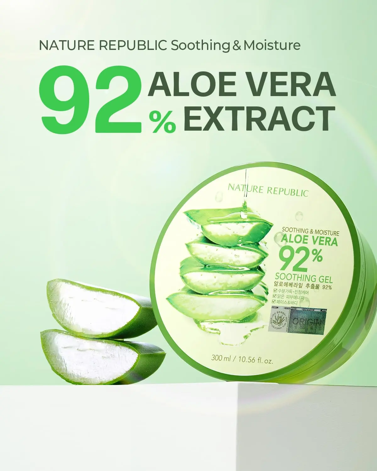 Picture of Nature Republic Aloe Vera 92% Soothing Gel 300ml – Hydrating & Cooling Multi-Use Gel (KO)