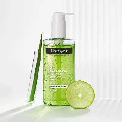 Picture of Neutrogena Oil Balancing Facial Wash 200ml – Lime & Aloe Vera Cleanser for Oily Skin (GR) - Multicolor