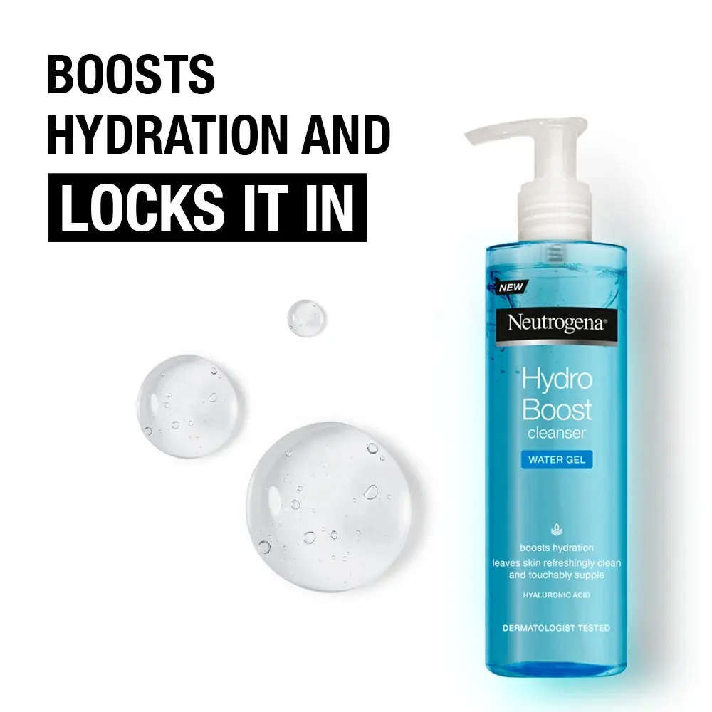 Picture of Neutrogena Hydro Boost Water Gel Cleanser 200ml – Hydrating Face Wash with Hyaluronic Acid (GR) - Green