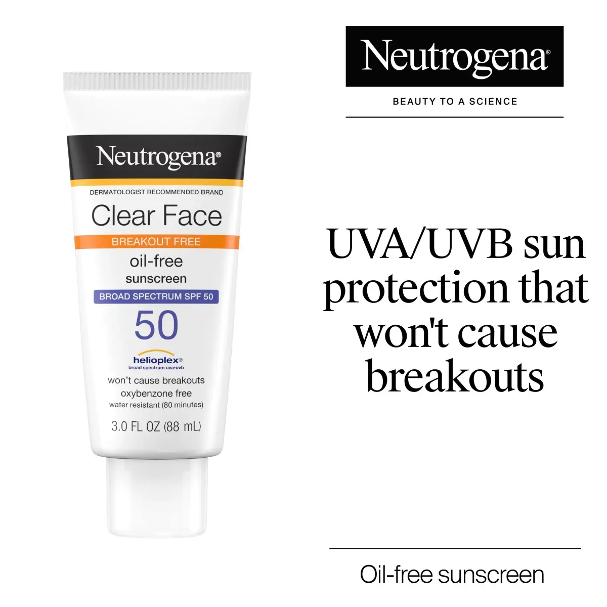 Picture of Neutrogena Clear Face Breakout-Free Sunscreen SPF 50 88ml – Oil-Free Acne Safe Sun Protection (US)
