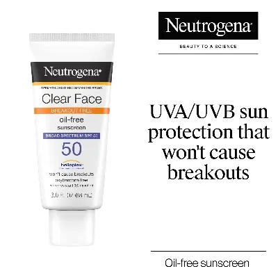 Picture of Neutrogena Clear Face Breakout-Free Sunscreen SPF 50 88ml – Oil-Free Acne Safe Sun Protection (US)