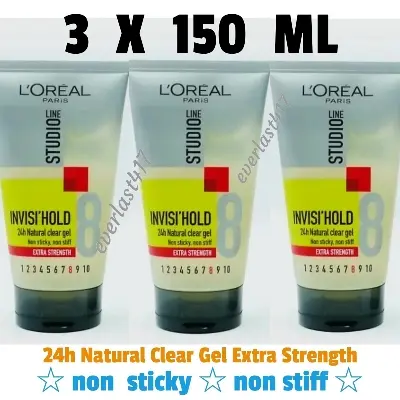 Picture of L’Oréal Paris Studio Line Invisi’Hold 8 Natural Clear Gel 150ml – Extra Strong Hold, Non-Sticky Styling (BG) - 150ml