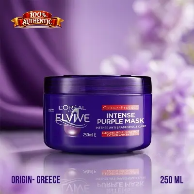 Picture of L’Oréal Paris Elvive Colour Protect Intensive Purple Mask 250ml – Anti-Brassiness Treatment for Blonde, Bleached & Highlighted Hair (GR)