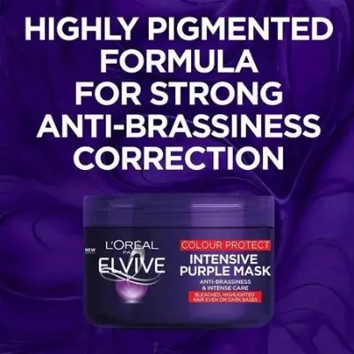Picture of L’Oréal Paris Elvive Colour Protect Intensive Purple Mask 250ml – Anti-Brassiness Treatment for Blonde, Bleached & Highlighted Hair (GR)