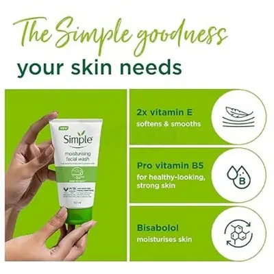 Picture of Simple Moisturising Facial Wash 150ml - White