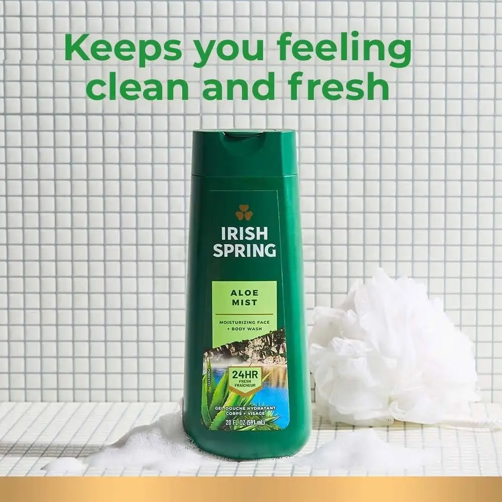 Picture of Irish Spring Aloe Mist Moisturizing Face & Body Wash 24HR Fresh – 591ml