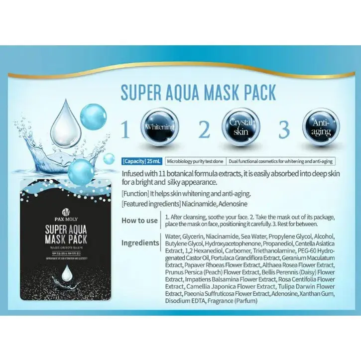 Picture of Pax Moly Super Aqua Mask Pack 25ml Korea