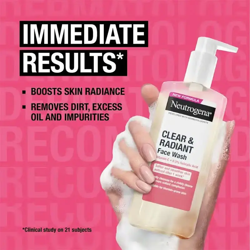 Picture of Neutrogena Clear & Radiant Face Wash 200ml – Vitamin C Brightening Cleanser (GR) - CLEAR