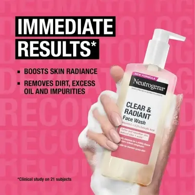 Picture of Neutrogena Clear & Radiant Face Wash 200ml – Vitamin C Brightening Cleanser (GR) - CLEAR