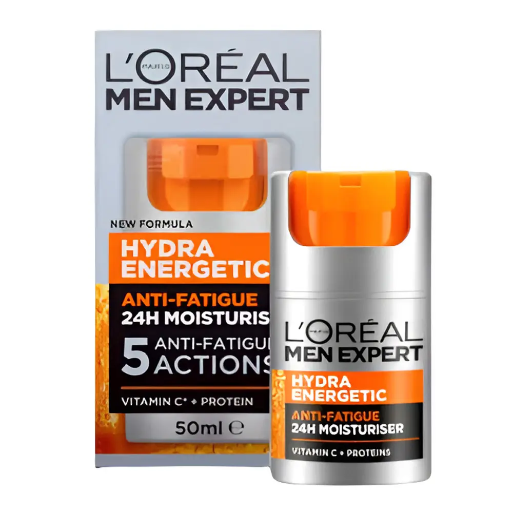 Picture of L’Oréal Men Expert Hydra Energetic Anti-Fatigue Moisturiser 50ml – Vitamin C Daily Face Cream for Men (FR) - Yellow