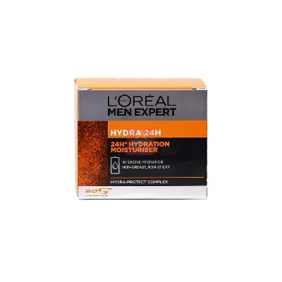 Picture of L’Oréal Men Expert Hydra 24H Moisturiser 50ml – Non-Greasy Daily Face Cream for Men (GR) - White