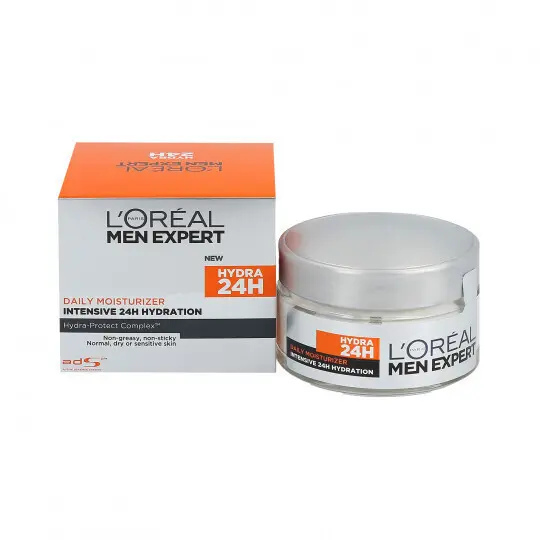 Picture of L’Oréal Men Expert Hydra 24H Moisturiser 50ml – Non-Greasy Daily Face Cream for Men (GR) - White