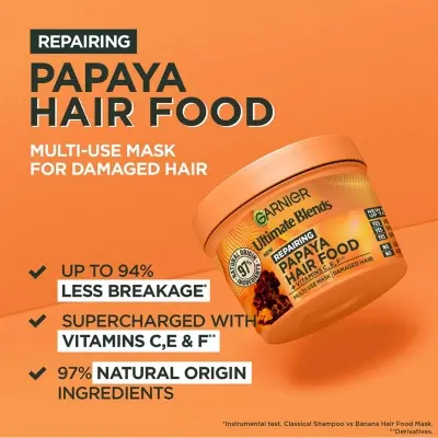 Picture of Garnier Ultimate Blends Papaya Hair Food Multi-Use Hair Mask for Damaged Hair – 390ml