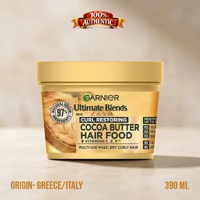 Picture of Garnier Ultimate Blends Cocoa Butter Hair Food Multi-Use Hair Mask for Dry Curly Hair – 390ml