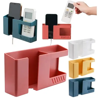Picture of Unique Make - Wall Mount 2-in-1 Mobile Phone Charging Stand and Multiparapus Storage Holder Brackets - Innovative Design -Multicolor